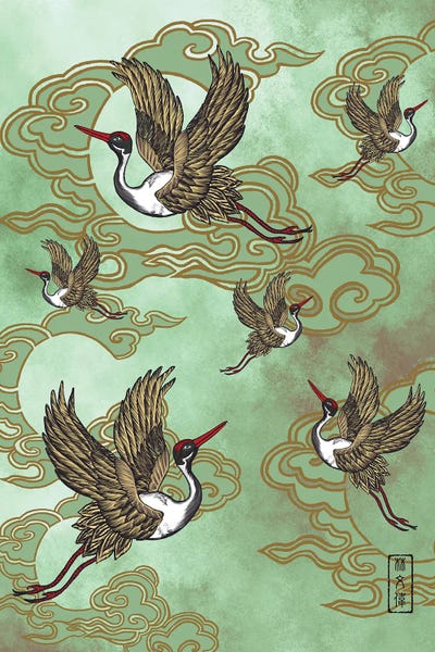 Animal Patterns: Longevity Green by Anthony Van Lam