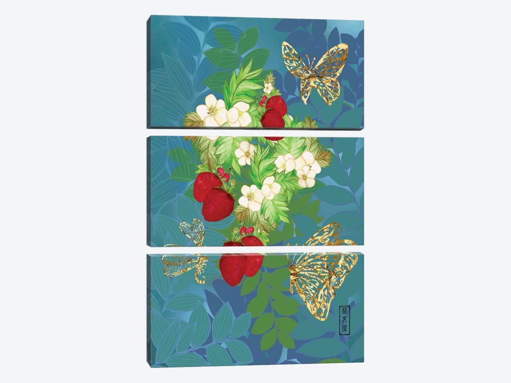 Butterflies And Dragonfly by Anthony Van Lam 3-piece Canvas Artwork
