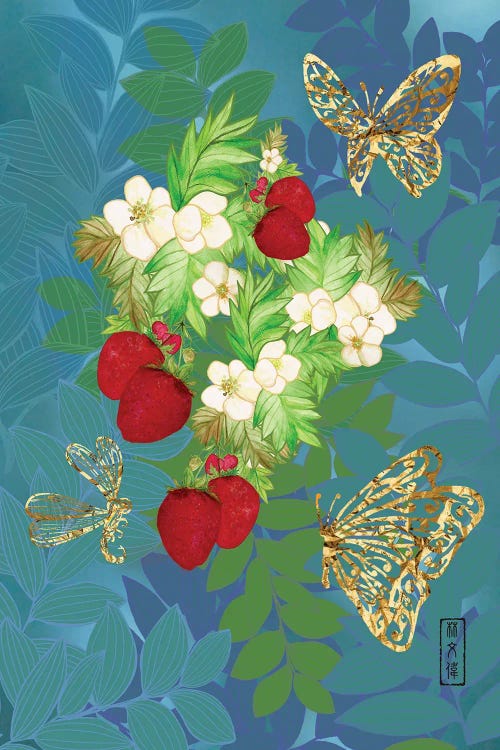 Butterflies And Dragonfly by Anthony Van Lam wall art