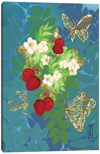 Butterflies And Dragonfly Canvas Art Print