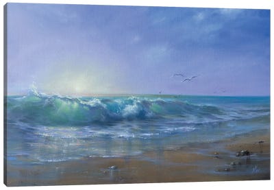 Chasing Sunrise Canvas Art Print - Beach Sunrise & Sunset Art