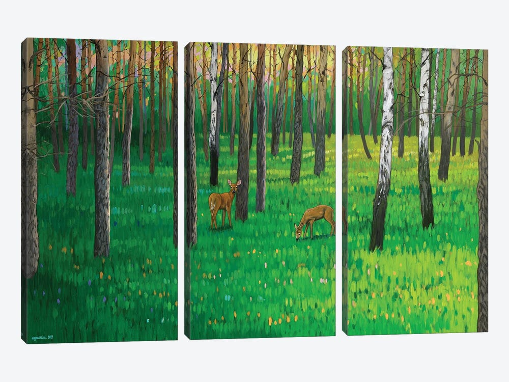 Spring Forest VI by Agnieszka Turek 3-piece Canvas Art