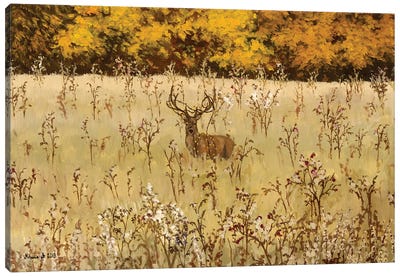 Autumn Deer Canvas Art Print - Yellow Art