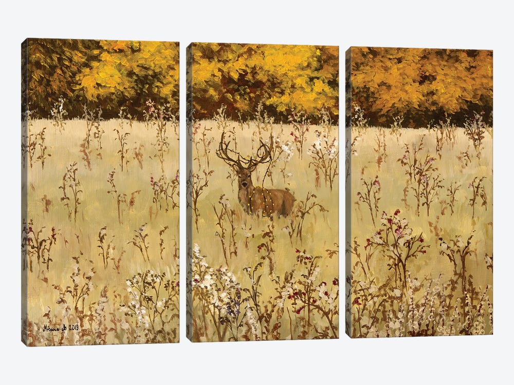 Autumn Deer by Agnieszka Turek 3-piece Canvas Art Print
