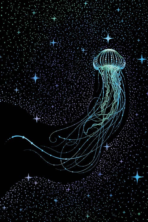 Starry Jellyfish Colored by Aliriza Cakir wall art