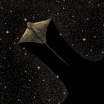 Starry Ornate Eagle Ray by Aliriza Cakir canvas print