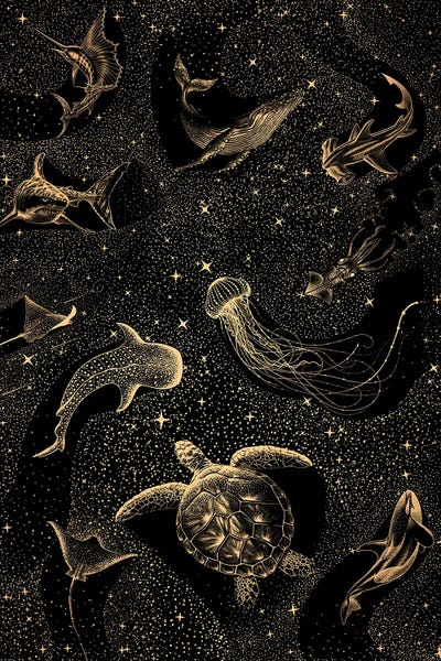 Animal Lover: Cosmic Ocean Dark Gold by Aliriza Cakir
