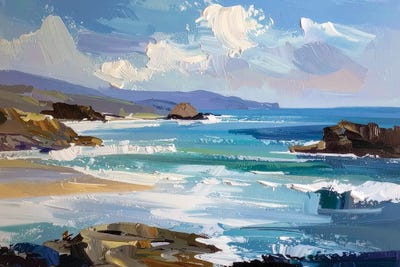 Alonza Saunders - Framed Canvas Art: Sky To Sea I by Alonza Saunders