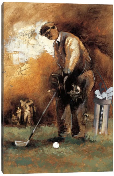 At The Tee Canvas Art Print - Golf Art