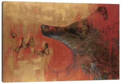 Exhale Canvas Art Print - Brown Bear Art