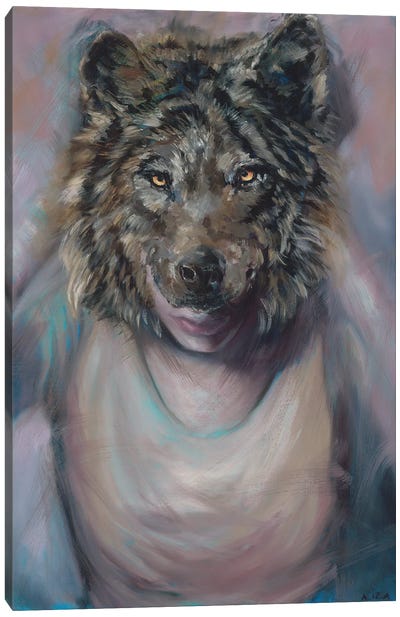 Feed The Good Wolf II Canvas Art Print - Mental Health Awareness