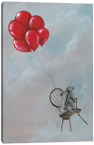 Hare-o-Naut Canvas Art Print - Balloons