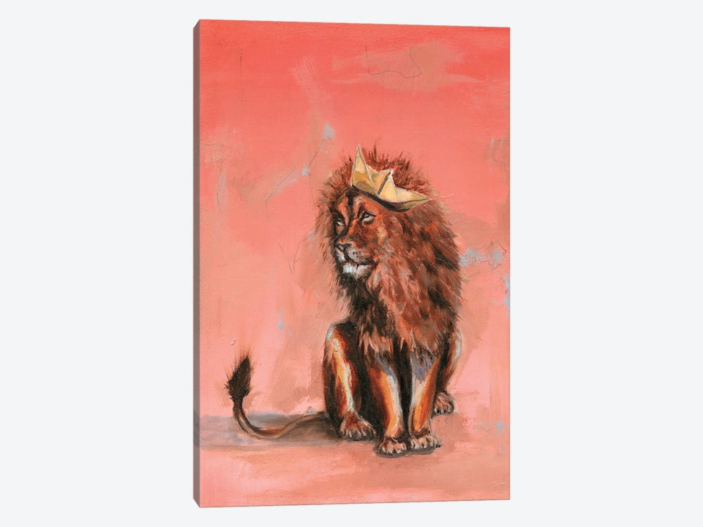 Pink Lions Paper Crowns I by Aliza and Her Monsters 1-piece Canvas Wall Art
