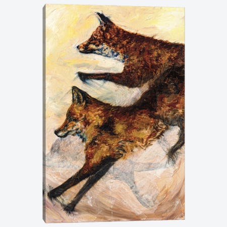 Runaway Foxes VI Canvas Print #AZM45} by Aliza and Her Monsters Canvas Artwork