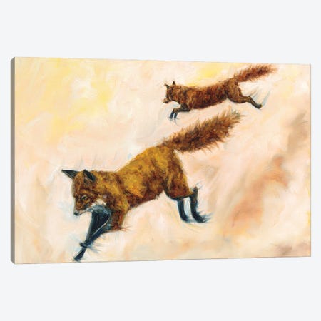 Runaway Foxes III Canvas Print #AZM48} by Aliza and Her Monsters Art Print