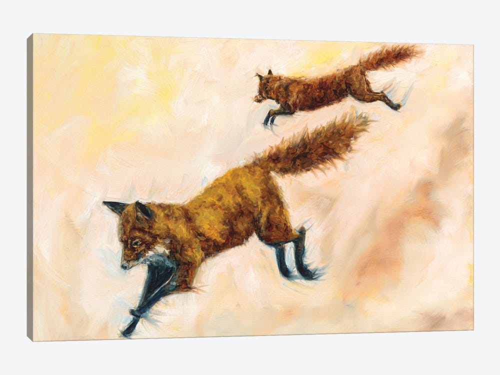 Runaway Foxes III by Aliza and Her Monsters 1-piece Canvas Art