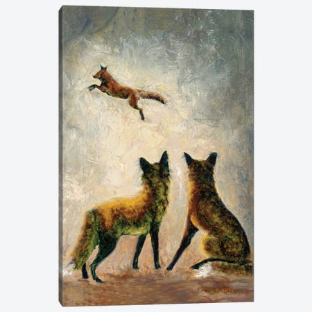 Runaway Foxes I Canvas Print #AZM62} by Aliza and Her Monsters Canvas Art Print