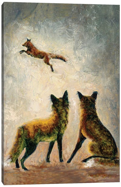 Runaway Foxes I Canvas Art Print - Aliza and Her Monsters