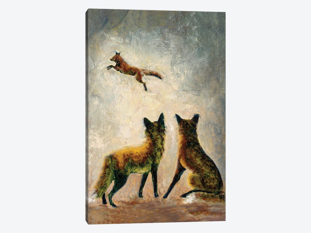 Runaway Foxes I by Aliza and Her Monsters 1-piece Canvas Artwork