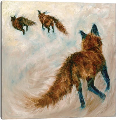 Runaway Foxes II Canvas Art Print - Aliza and Her Monsters