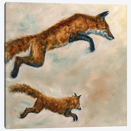 Runaway Foxes IV Canvas Print #AZM64} by Aliza and Her Monsters Canvas Art