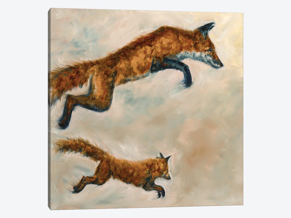 Runaway Foxes IV by Aliza and Her Monsters 1-piece Canvas Art