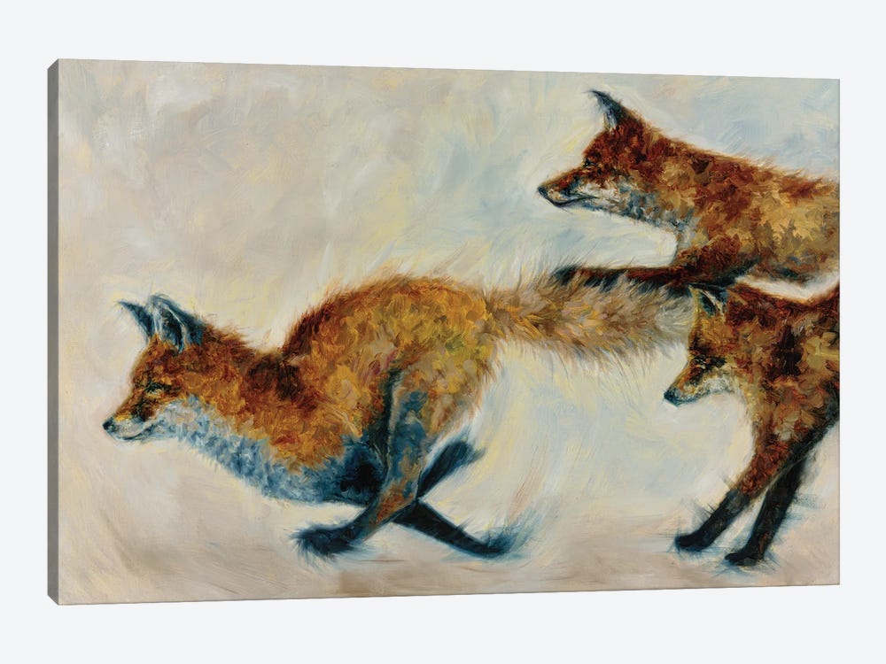 Runaway Foxes V by Aliza and Her Monsters 1-piece Canvas Art Print