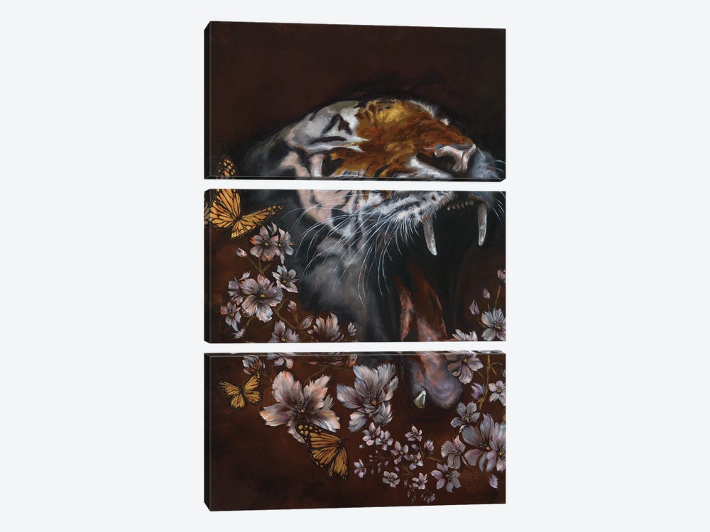 The Riot Of Flowers Is Incessant - Cherry Blossoms by Aliza and Her Monsters 3-piece Canvas Art Print