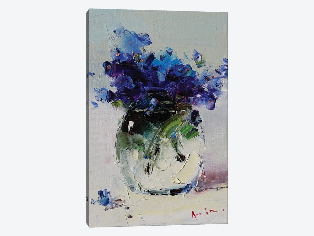 Blue Bouquet In A Glass by Aziz Sulaimanov 1-piece Art Print