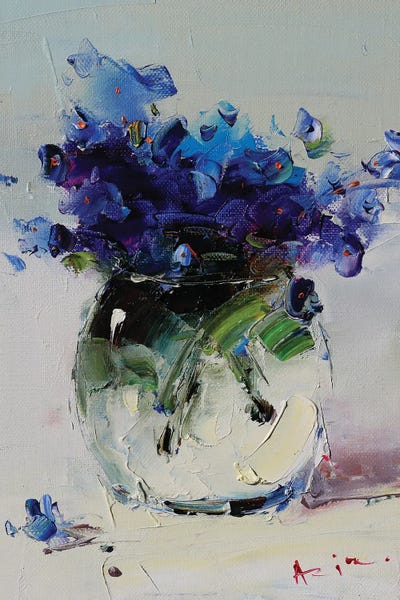 An Ode To Objects: Blue Bouquet In A Glass by Aziz Sulaimanov