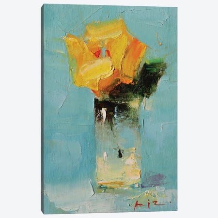 Yellow Rose Canvas Print #AZS16} by Aziz Sulaimanov Canvas Art Print