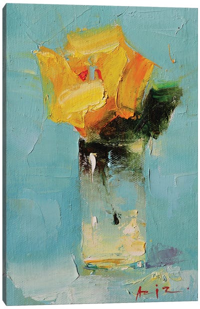 Yellow Rose Canvas Art Print - Aziz Sulaimanov