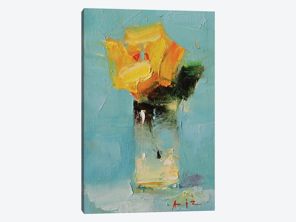 Yellow Rose by Aziz Sulaimanov 1-piece Canvas Art Print