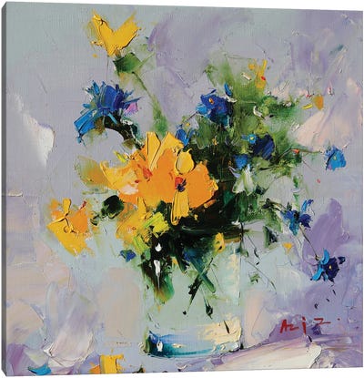 Yellow And Blue Canvas Art Print - Aziz Sulaimanov