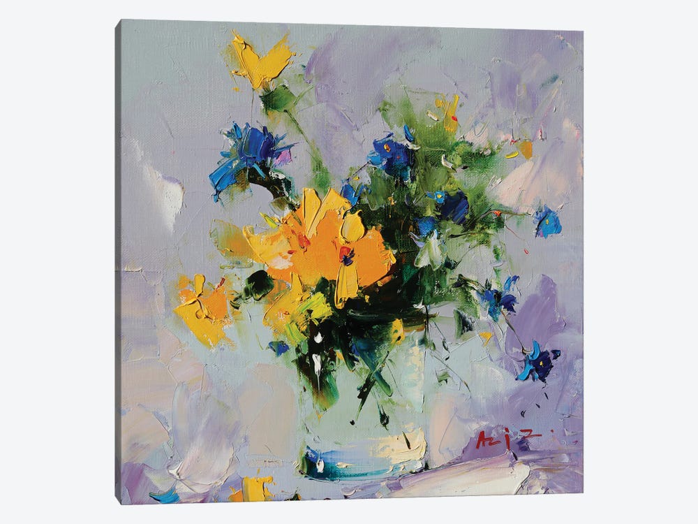 Yellow And Blue by Aziz Sulaimanov 1-piece Canvas Artwork