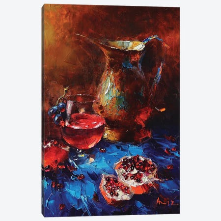 Still Life With Pomegranates Canvas Print #AZS23} by Aziz Sulaimanov Art Print