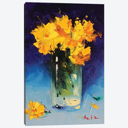 Yellow Flowers Canvas Print #AZS27} by Aziz Sulaimanov Canvas Wall Art