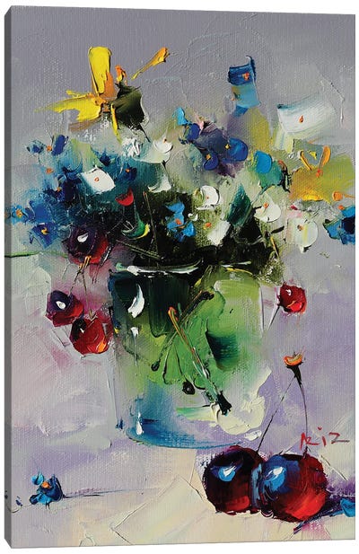 Bouquet With Berries Canvas Art Print - Cherries