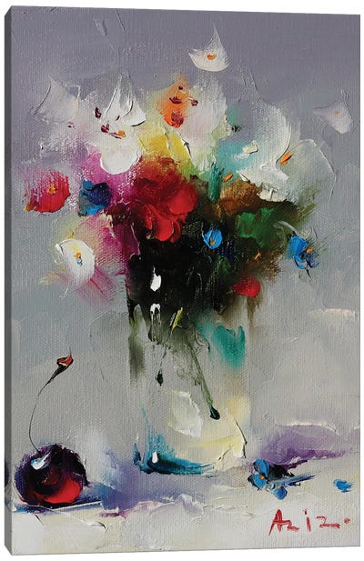 Bouquet Of Flowers Canvas Art Print - Cherries