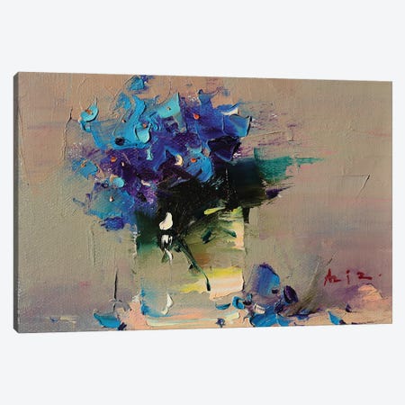 Blue Flowers Canvas Print #AZS31} by Aziz Sulaimanov Canvas Artwork