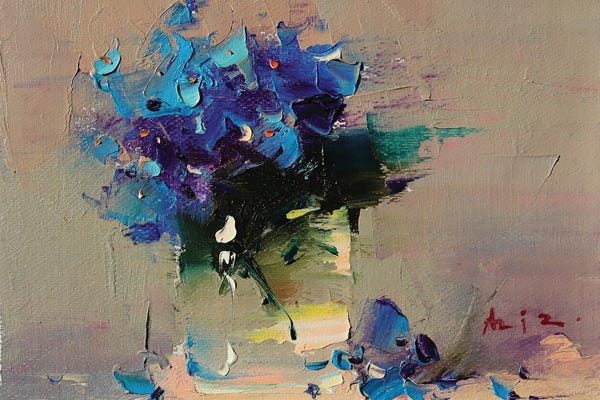 Aziz Sulaimanov: Blue Flowers by Aziz Sulaimanov