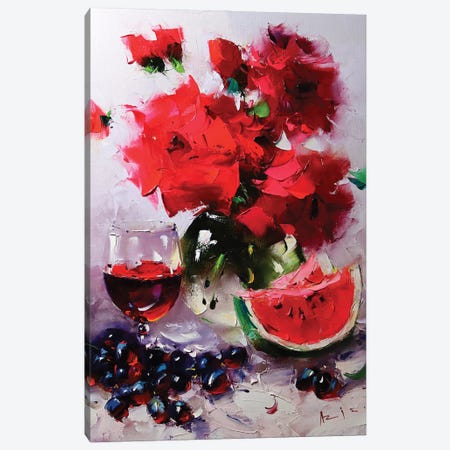 Red Roses Canvas Print #AZS3} by Aziz Sulaimanov Canvas Wall Art