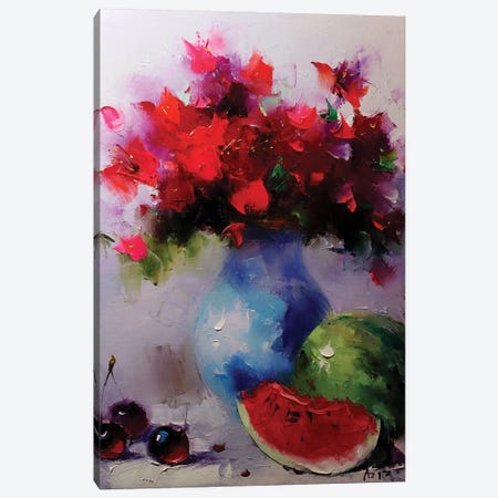 Still Life With Watermelon Canvas Print #AZS40} by Aziz Sulaimanov Art Print