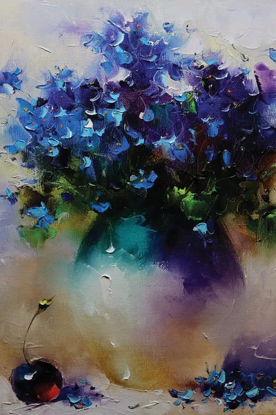 Aziz Sulaimanov: Blue Bouquet And Cherry by Aziz Sulaimanov