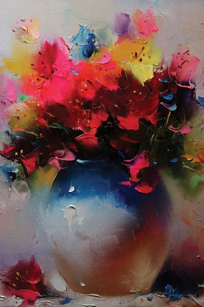 Bouquet In A White Vase by Aziz Sulaimanov canvas print