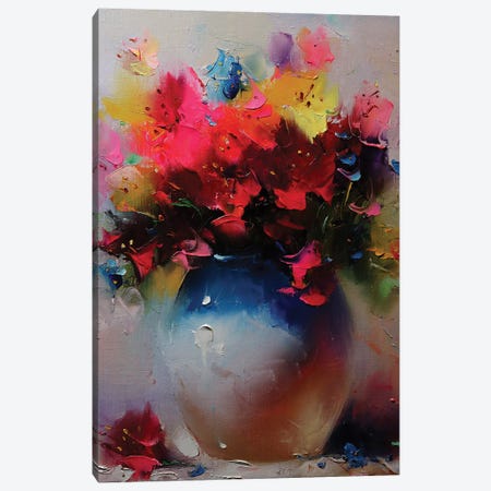 Bouquet In A White Vase Canvas Print #AZS42} by Aziz Sulaimanov Canvas Art Print