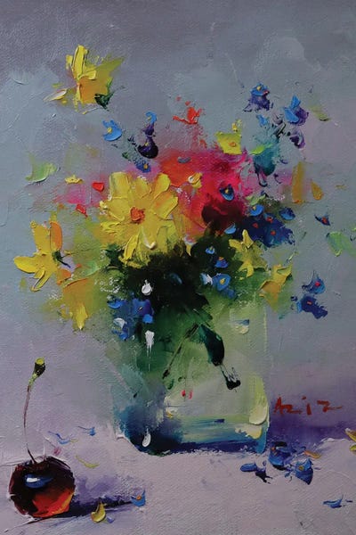 Aziz Sulaimanov: Bouquet With Yellow Flowers by Aziz Sulaimanov