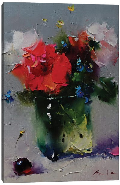 Red Bouquet With Cherry Canvas Art Print - Aziz Sulaimanov