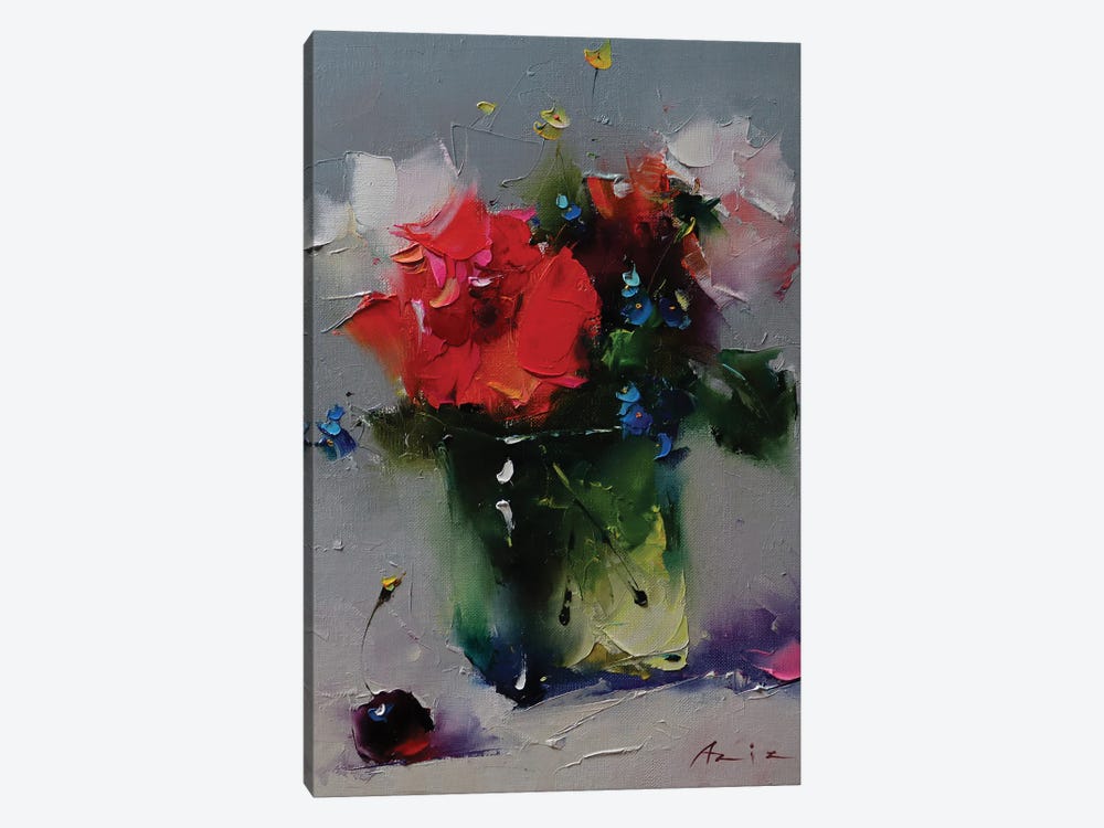 Red Bouquet With Cherry by Aziz Sulaimanov 1-piece Canvas Wall Art