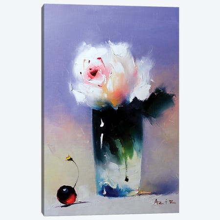 White Rose Canvas Print #AZS4} by Aziz Sulaimanov Canvas Art Print
